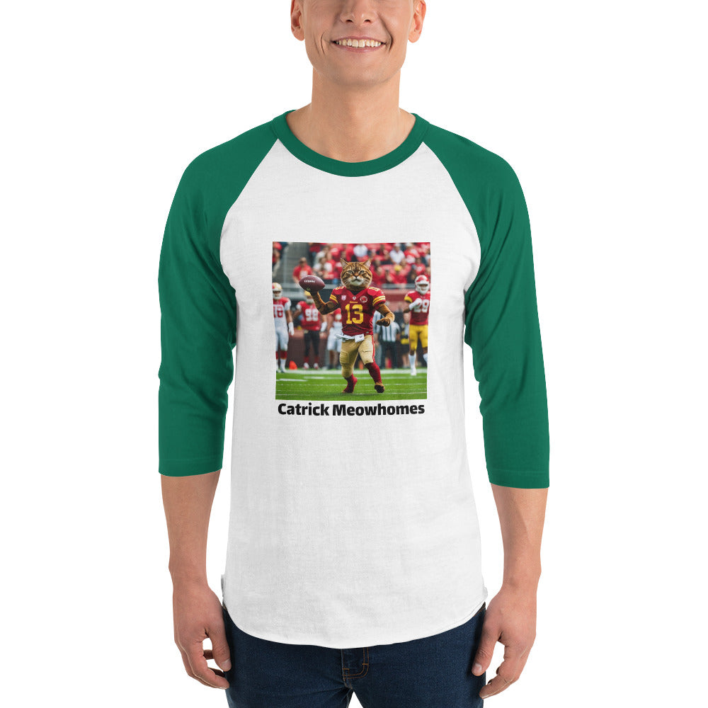 Catrick Meowhomes 3/4 sleeve raglan shirt