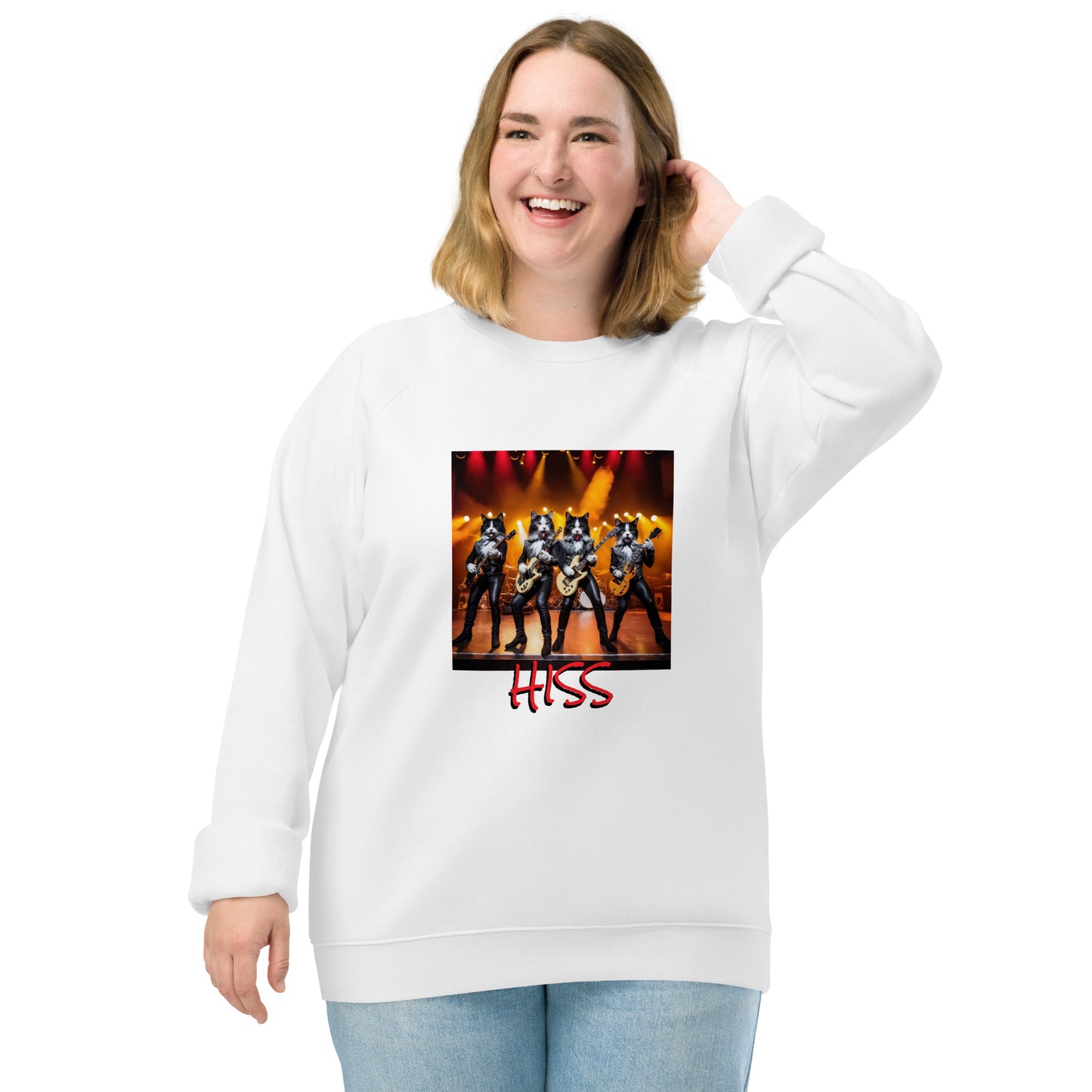 HISS Unisex organic raglan sweatshirt