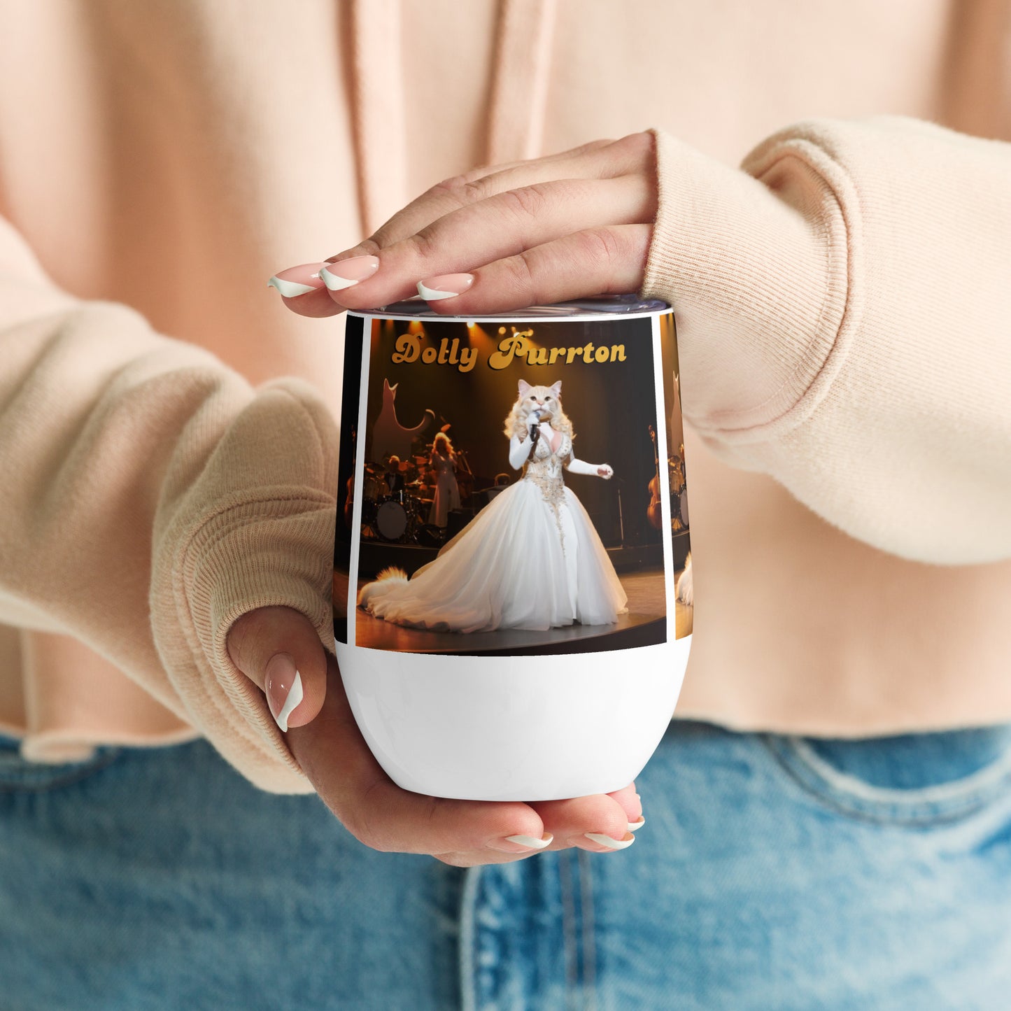 Dolly Purrton Wine tumbler