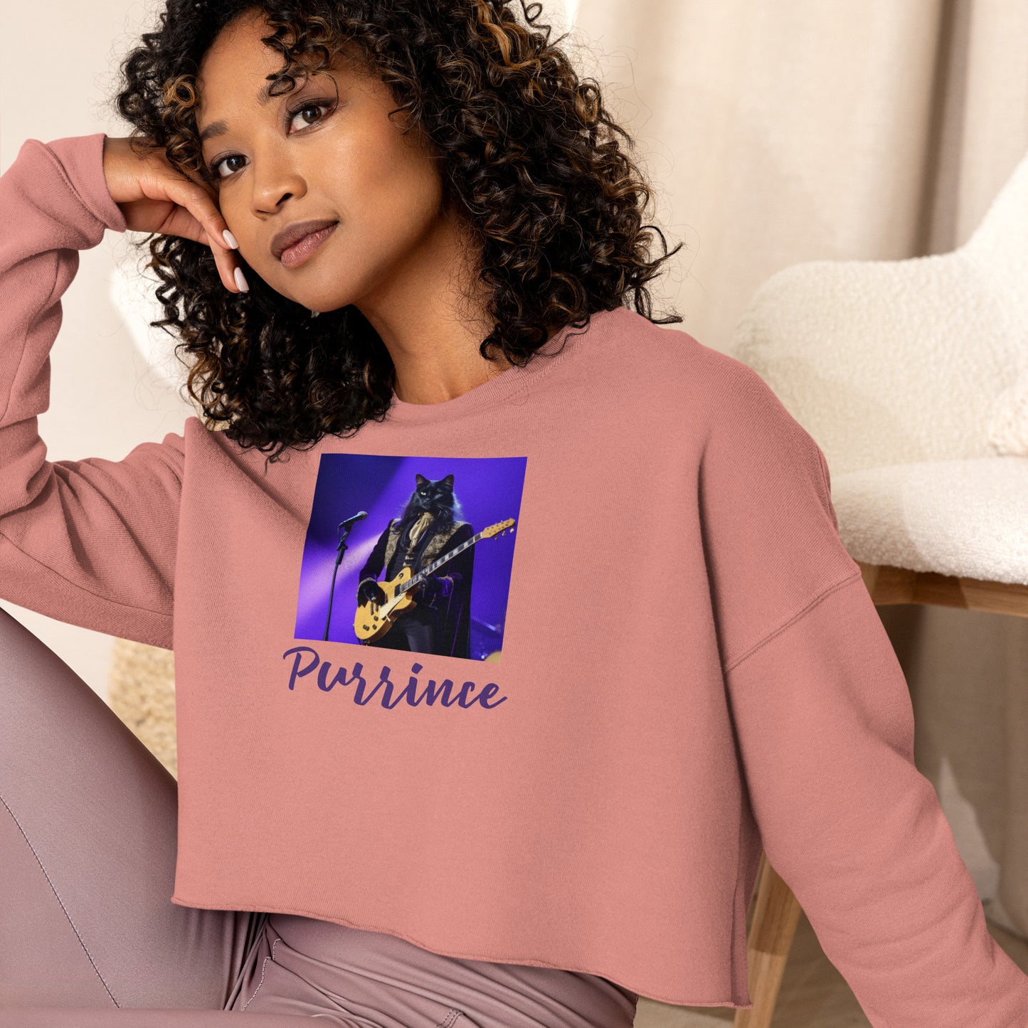 Purrince Crop Sweatshirt