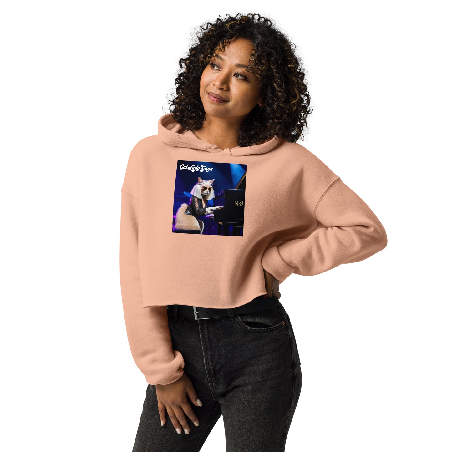 Cat Lady Gaga Crop Hoodie