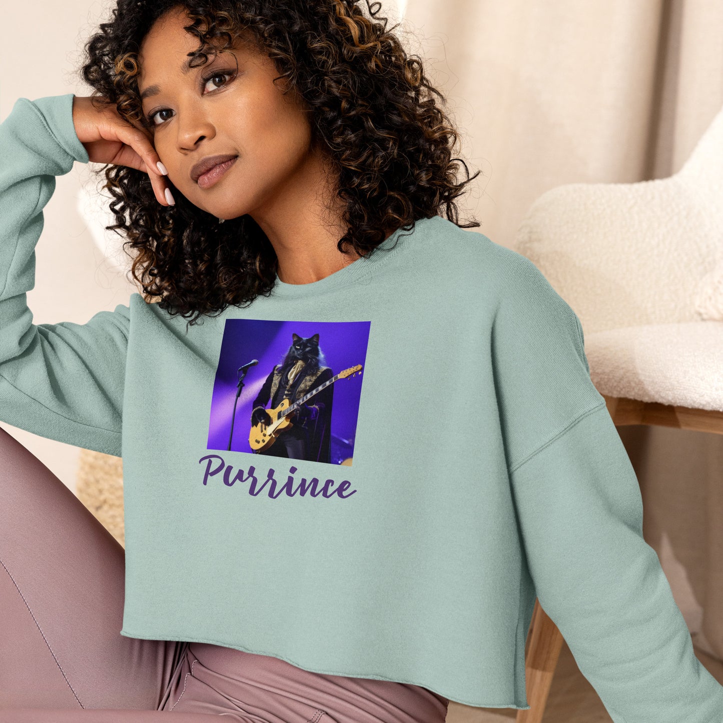 Purrince Crop Sweatshirt